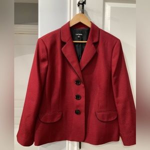 Le Suit Separates Suit coat women’s size 18 Red with Black accent